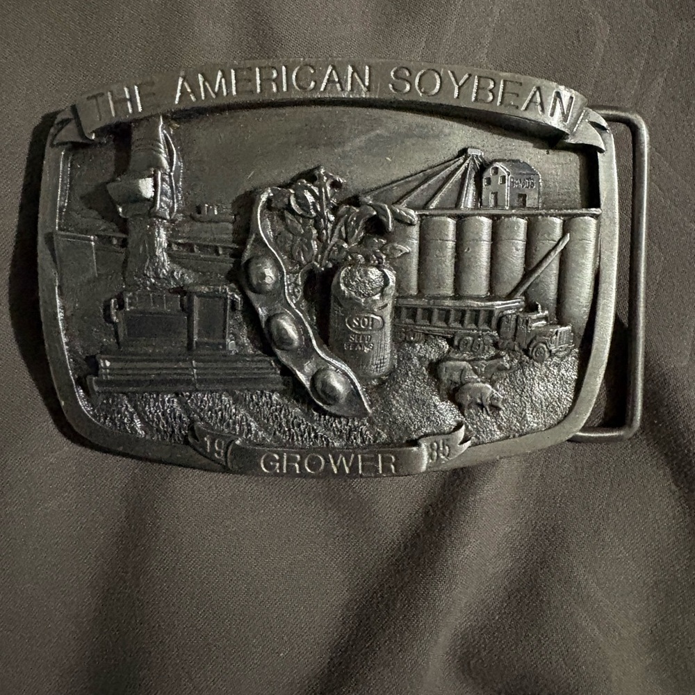 The American Soybean Grower Metal Belt Buckle - Black